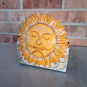 Wunderschöner, handgefertigter mexikanischer Sonnenaugen geschlossener, himmlischer Metall-Hängehalter - Bild 1 von 4