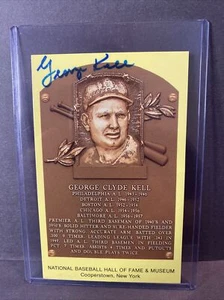Targa HOF Baseball Hall of Fame 1964 George Kell Tiger firmata autografata BB164 - Foto 1 di 9