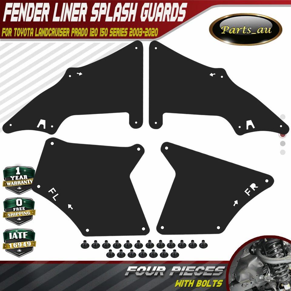 4x Fender Liner MudFlap Splash Guards for Toyota Landcruiser Prado 120 150 03-20 - image 1 of 4