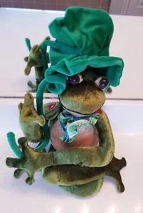 Frosch Plüschtier Stofftier biegsam 12 Zoll Vintage  - Bild 1 von 12
