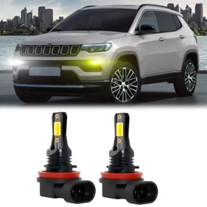 For Jeep Compass 2014-2023 Yellow White LED Fog Light Bulbs Combo kit Dual Color - Picture 1 of 11
