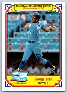 1984 Topps Drake's Big Hitters GEORGE BRETT #3 Kansas City ROYALS HOF FREE Ship
