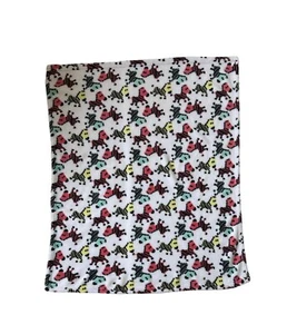 Cutie Pie Zebra Multicolor White Yellow Red Green Fleece Baby Security Blanket - Picture 1 of 7