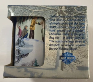 Harley Davidson Christmas Series 1993 "Skating Party" Coffee Cup Free Shipping - Picture 1 of 5