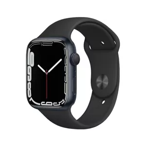 Apple Watch Series 7 45mm GPS - Mitternacht - Schwarzes Band - Top - Bild 1 von 2