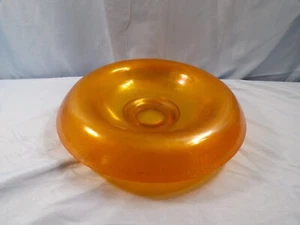 Vintage Fenton Tangerine Orange Stretch Glass Rolled Rim Bowl 9 3/8" Wide INV2 - Picture 1 of 8