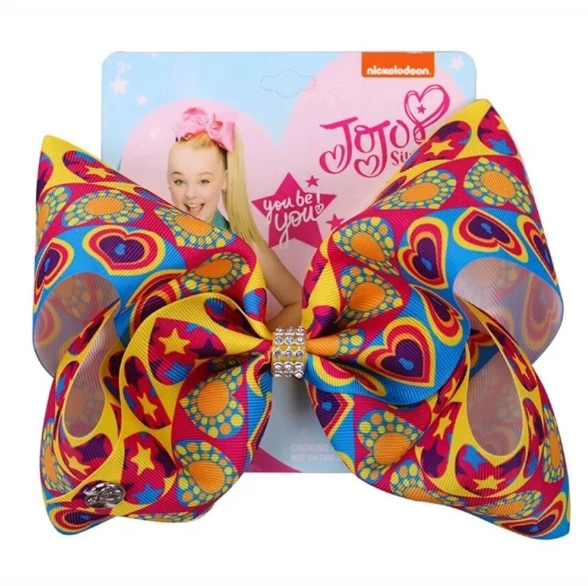 Heart Bow with Rhinestones 8" Jojo, New - Image 1 of 1