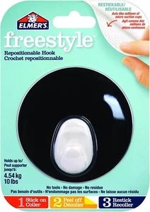 Elmer's Freestyle Repositionable Accent Hook, 3.75-Inch, Black Pack of 4 (50) - Picture 1 of 1