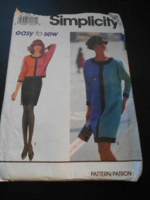 Vtg 1991 Simplicity Easy Sew 7652 Misses Dress Top Skirt Size H 5 6-14 Pattern - Image 1 of 2
