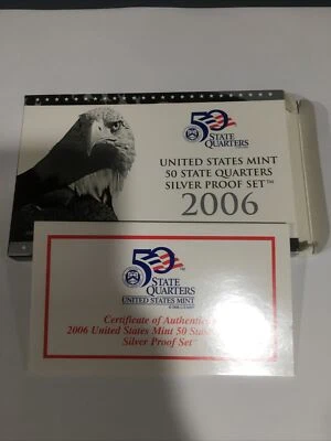 2006 U.S. Mint  50 State Quarter    SILVER   Proof Set. In original GRAY box. - Image 1 of 4