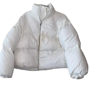 RRP€450 STAND STUDIO LUNA Down Jacket FR36 M L Quilted Stand-Up Neck cropped - Picture 1 of 8