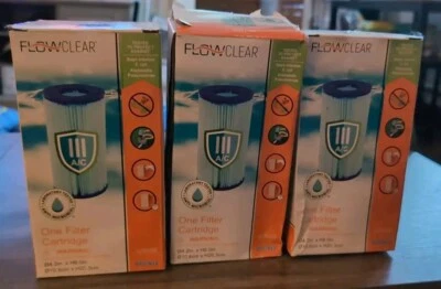 Lot FLOWCLEAR 58476E Pool Filter Cartridge Set Of 3 New In Open Box - Image 1 of 2