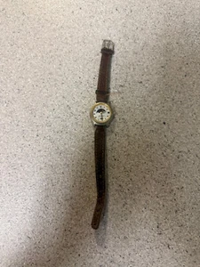 Vintage Willow Bay Quarzuhr Damen Mondphase goldfarben Leder Datum - Bild 1 von 6