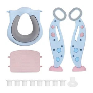 (PU)Foldable Toddler Step Stool 2 In 1 Potty Training Toilet Potty Training - Picture 1 of 23