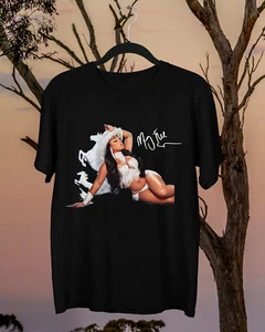 Camicia Megan Thee Stallion firmata regalo per ventaglio nera tutte le taglie HE990 - Foto 1 di 2