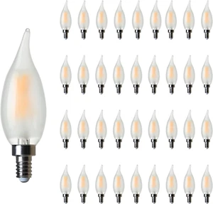 36 Pack Frosted Chandelier Light Bulb 40 Watt Equivalent, LED Candelabra Bulbs S - Picture 1 of 9