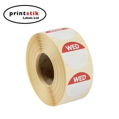 Day Dot Lebensmittelhygiene-/Priorisierungsetiketten - Mittwoch 1 Packung mit 1.000 Etiketten