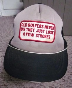 Gorra de camionero Old Golfers de colección años 70 parche golf humor sombrero golpeado vieja escuela - Imagen 1 de 2