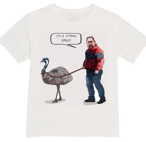 Mann Walking Emu T-Shirt Youtube Strauß lustig Video viral - Bild 1 von 2