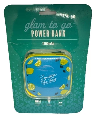 Glam To Go Power Bank 1800mAh carregador de bateria USB telefone eletrônico 🎁 ideia de presente - Imagem 1 de 4