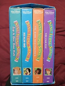 Disney's Sing Along Songs 4 VHS Box Set Heigh-Ho, You Can Fly, Bare Necessities - Picture 1 of 17