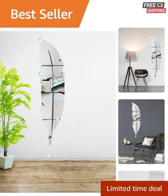 Contemporary 35x140cm Silver Plexi Mirror - Unique Segmented Design for Any Room - Image 1 of 4