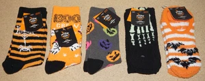 5 Pairs Hyde & EEK! Trick or Treat Halloween Cozy Fuzzy Crew Socks -SZ 4-10 - Picture 1 of 4