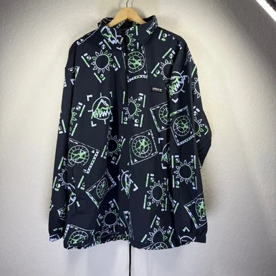 Chaqueta cortavientos suéter negro y verde Adidas para hombre talla XL NUEVA Foto 1 de 4