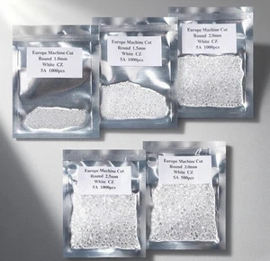 Venta al por mayor Piedras de circón redondas de alta calidad 5A de 0,7 mm-7 mm para joyería - Imagen 1 de 39