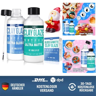 Glasur für Ton lufttrocknend 200ml Versiegelung für Keramik Gips Holz Schutzk... - Bild 1 von 4
