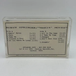 Robyn Springer - Makin Moves 1992 Cassette Tape Funk Soul R&B RARE ADVANCE PROMO - Picture 1 of 6