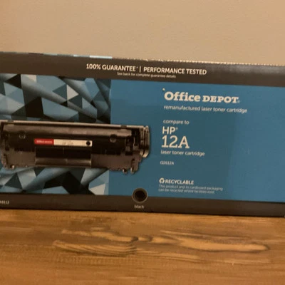 Cartucho de tóner láser Office Depot 12A - Negro - Nuevo Foto 1 de 2
