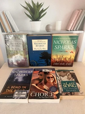 Lot of 6 Nicholas Sparks Romance Hardcover/ Paperback Books (496) Foto 1 de 4