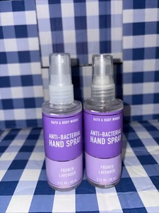 2! Bath & Body Works FRENCH LAVENDER Anti-Bacterial Hand Spray 3 oz Each - Picture 1 of 2