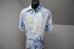 Cubavera Hawaiian Button Up Shirt Floral 100% Rayon Relaxed Mens Size Large - Picture 1 of 8