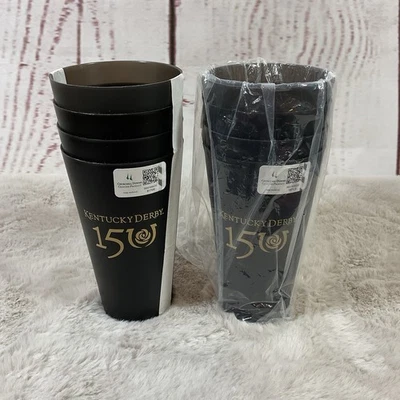 Kentucky Derby Churchill Downs 150 матовые чашки черный набор из 8 вечеринок 20 унций новый - Изображение 1 из 4