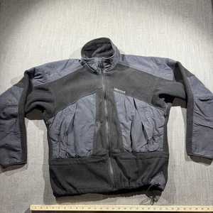Marmot Jacket Mens Large Black Gray Fleece Full Zip Nylon Panel Outdoor - Picture 1 of 8