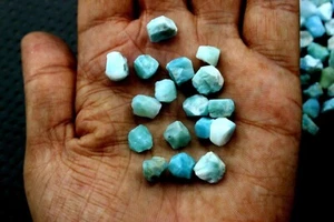 25 Piece Natural Rough Size8-10 MM Loose Gemstone Fine Grade Quality Larimar Raw - Picture 1 of 6