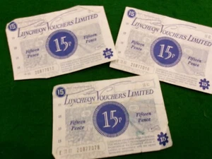 Luncheon vouchers 3 x 15 pence Bona Fide Meals E60 - Picture 1 of 3