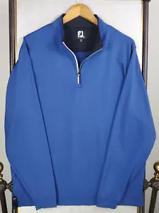 FOOTJOY Size Large Mens Performance 1/4 Zip Pullover Windshirt Blue Stripe Golf - Picture 1 of 15