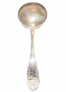 Antike Soßen Ersatzkelle Oneida Community Plus Silber 1904 Fleur de Luce - Bild 1 von 6