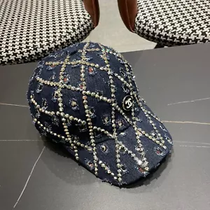 Chanel denim rivet holes women's casual sports baseball cap adjustable hat - Picture 1 of 6