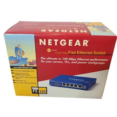 Netgear Prosafe 5-Port 10/100 Desktop Switch Fast Ethernet Switch NEW IN Box - Image 1 of 4