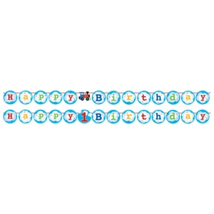 All Aboard Train Party Shaped Ribbon Banner - Picture 1 of 1