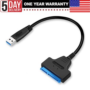 USB 3.0 to SATA 2.5" Hard Drive HDD SSD Adapter Converter Cable 22Pin UASP