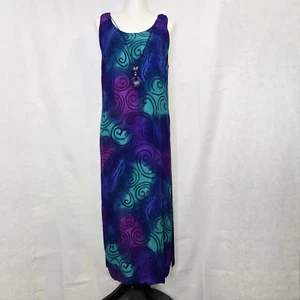 Y2K 90s Whimsigoth Fairy Dress Size 14 Petite Liz Baker Colorful Art To Wear - Picture 1 of 9