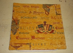 THROW PILLOW Cover w/ FRENCH WINE TOWNS Grape Clusters COAT of ARMS Dauphinoise - Picture 1 of 5