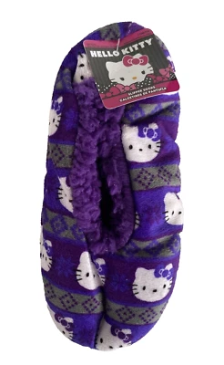Calcetines Hello Kitty Niñas Mujeres Difusos Babba Talla 5.5-7.5 (S/M) Púrpura Foto 1 de 4