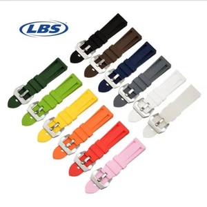 Elite Silicone Solid Colours Watch Straps For PAM Panerai Pre-V Buckle by LBS - Picture 1 of 20
