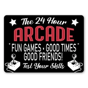 Retro Arcade Entrance Metal Sign - Picture 1 of 4